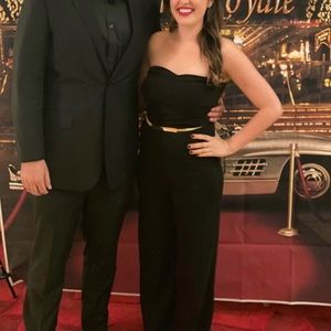 Lulus strapless block jumpsuit